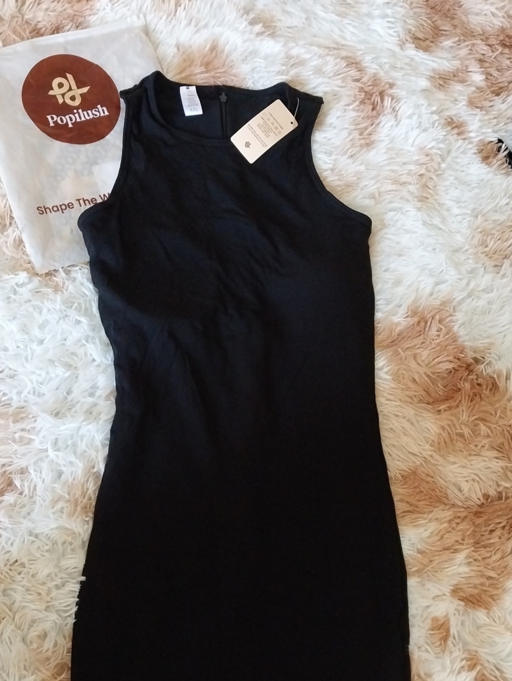 Black Sleeveless Bodycon Dress - Tag Attached